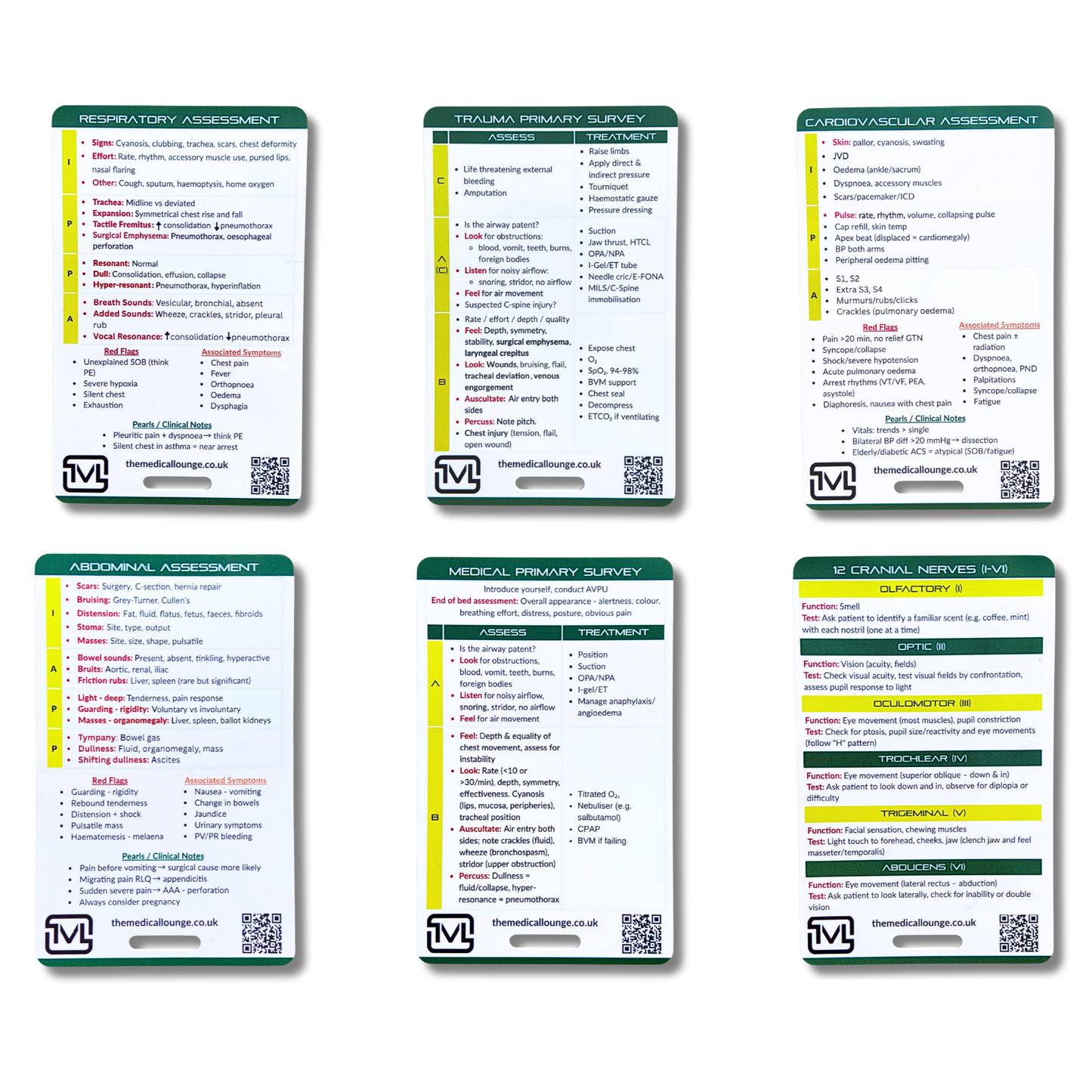 Patient Assessment Card Bundle – 6 Cards
