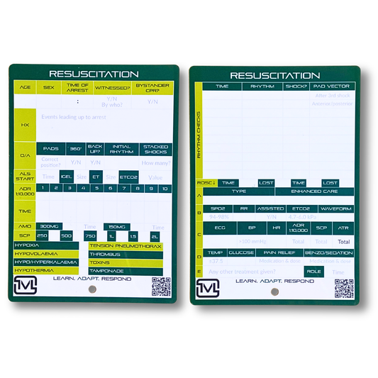 A6 Cardiac Arrest Log Slate – Reusable Dry-Wipe