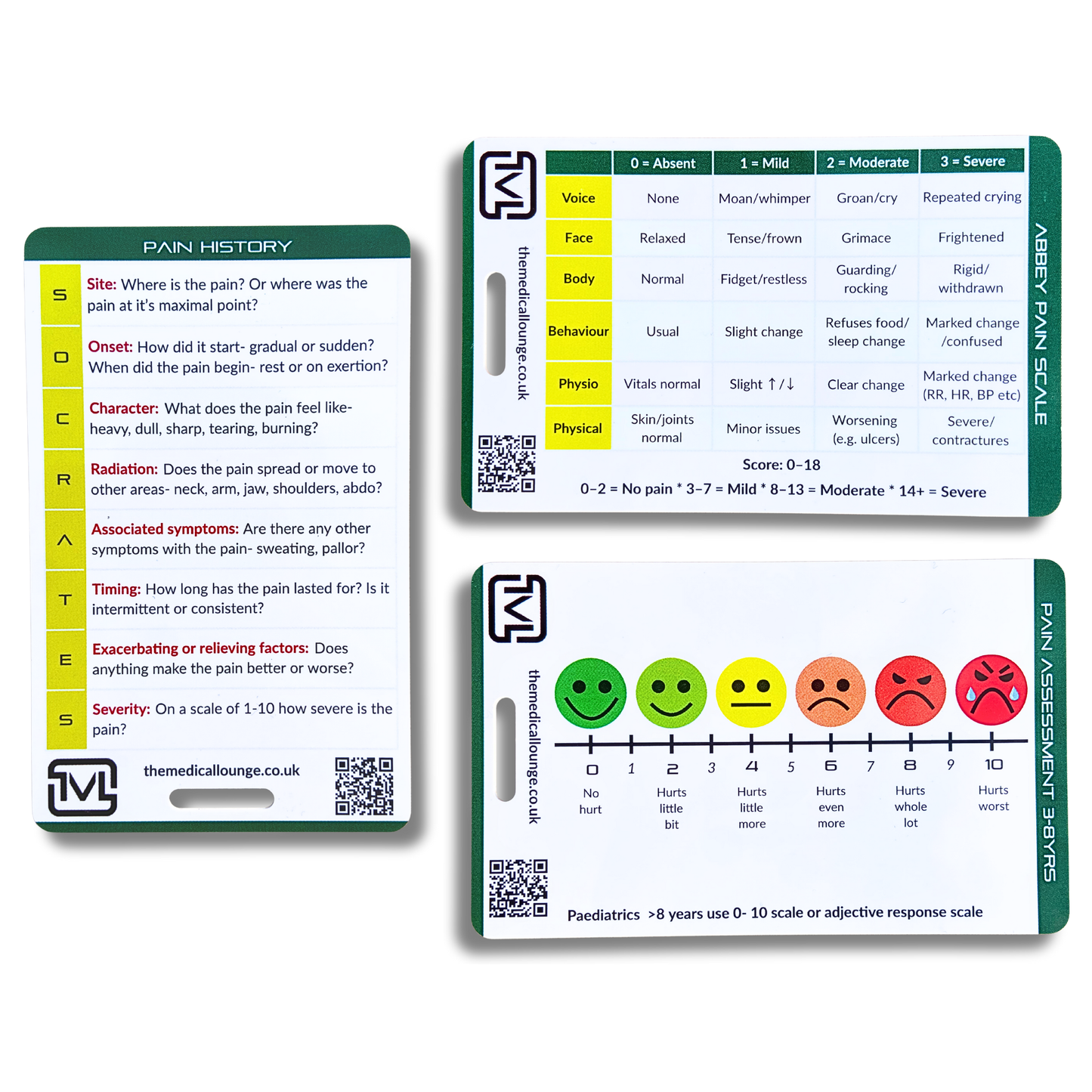 Pain Assessment Card Bundle – 3 Cards