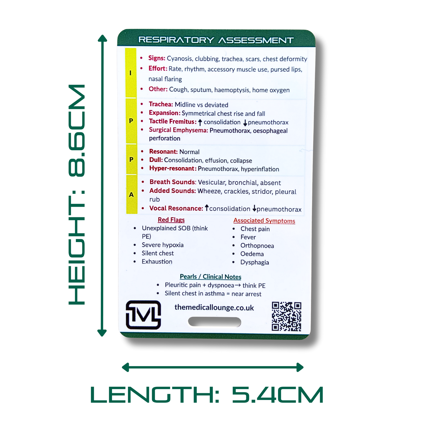 Respiratory Assessment Reference Card