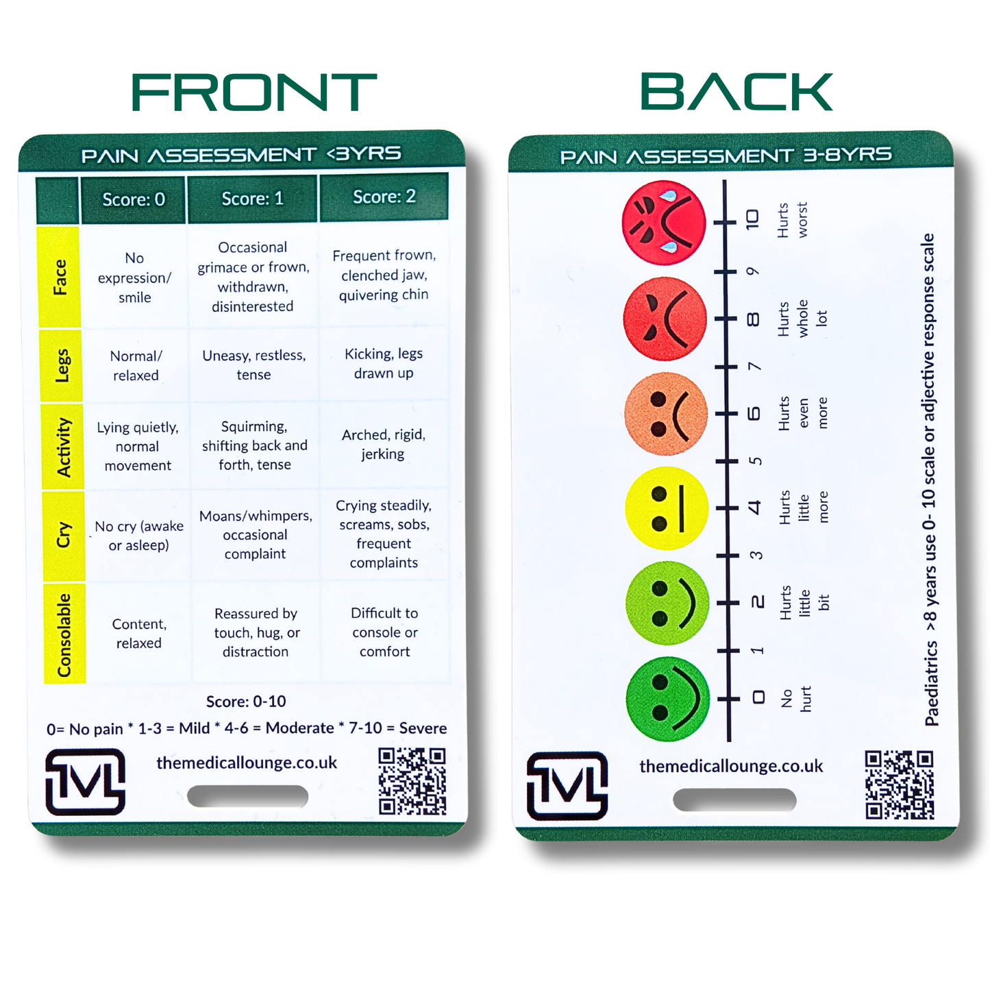 Pain Assessment Card Bundle – 3 Cards