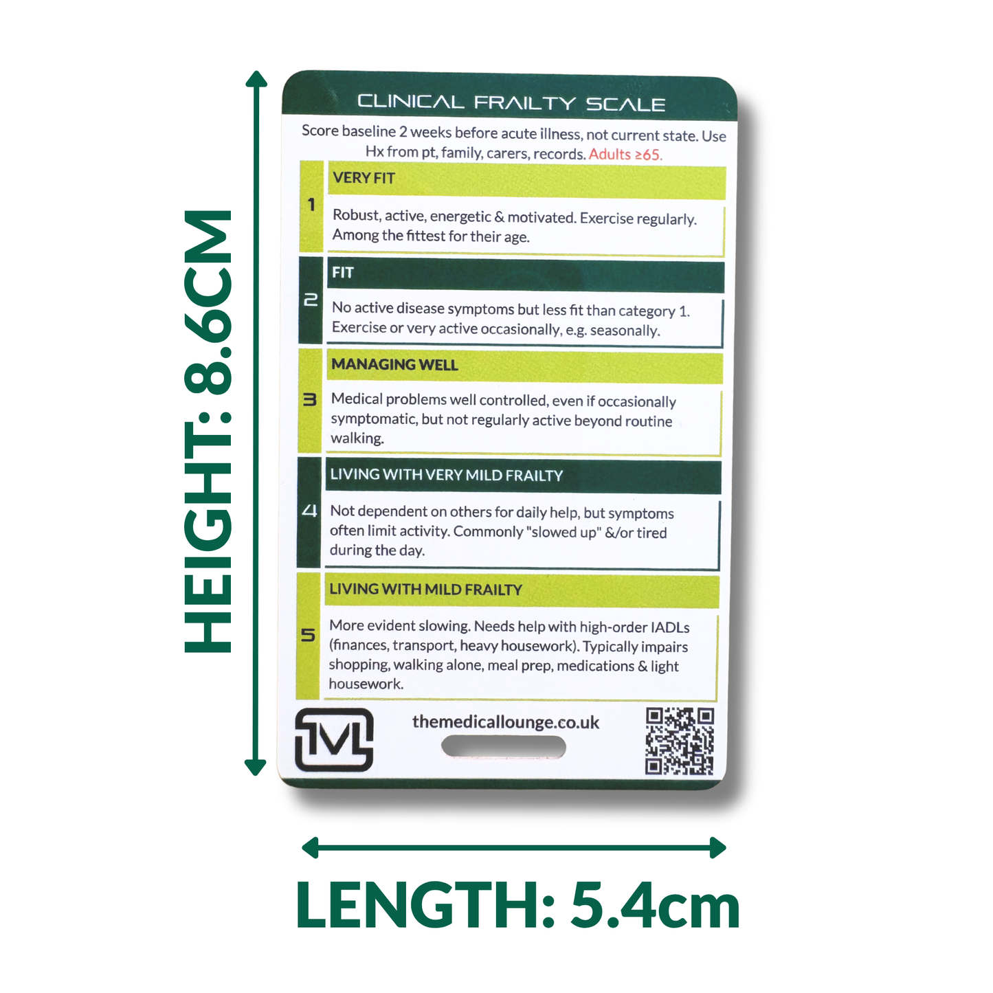 Clinical Frailty Scale (CFS) Reference Card