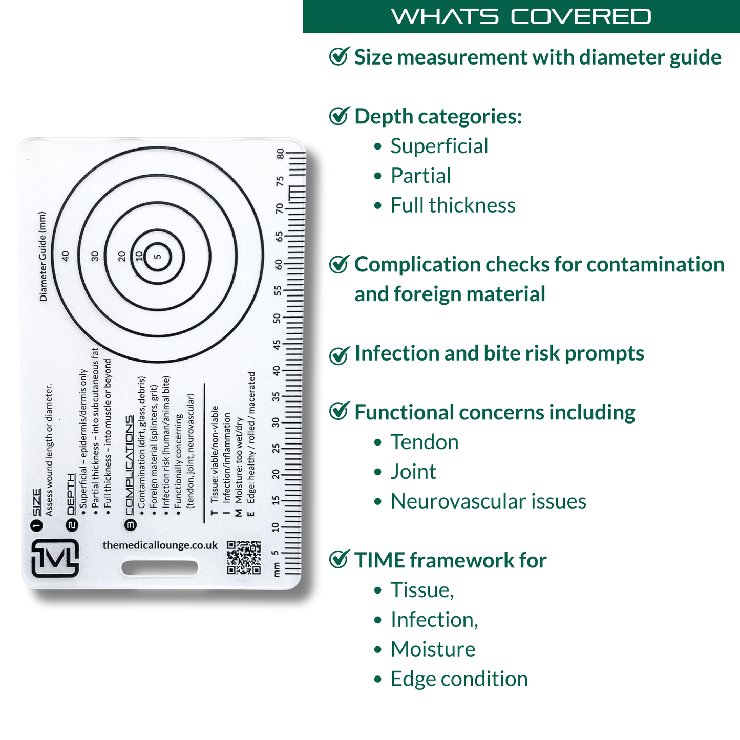 Transparent Wound Assessment Card – TIME Framework