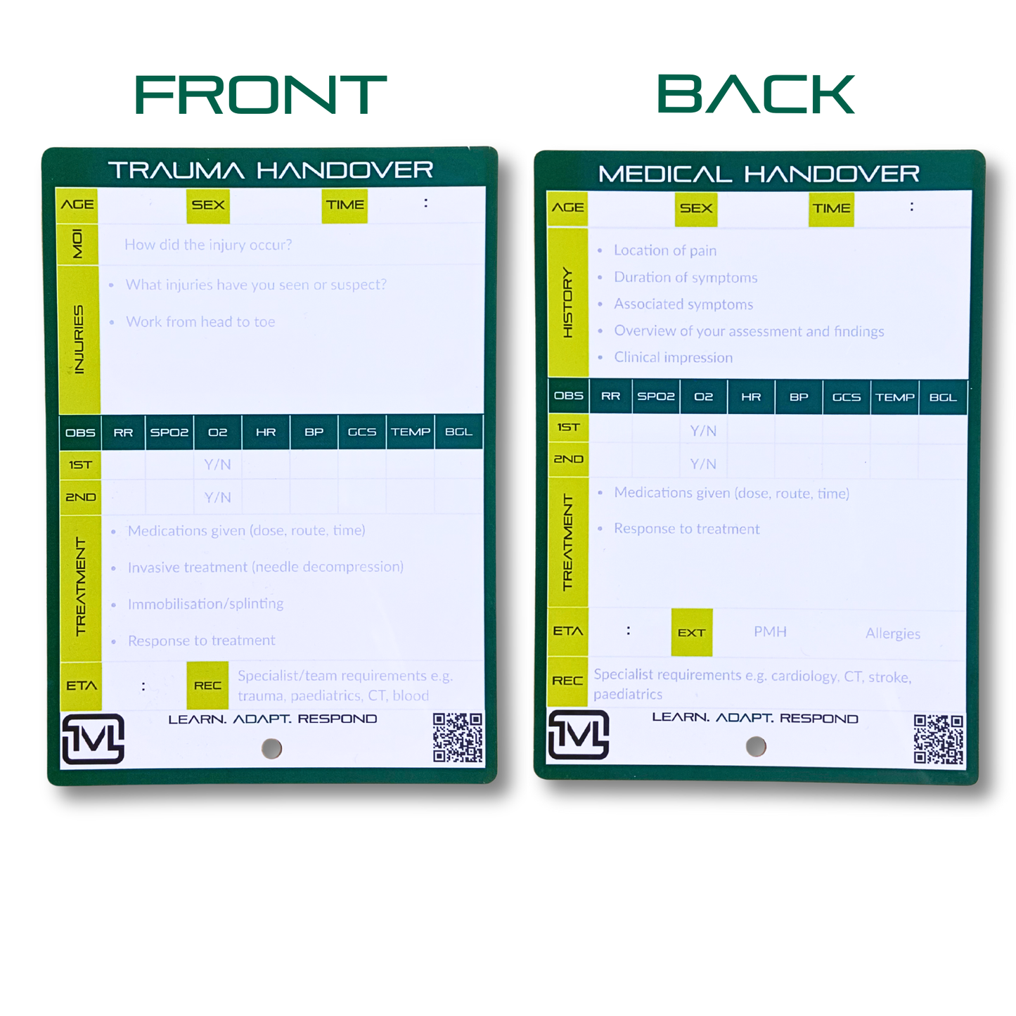 Reusable Pre-Hospital Slate Bundle – A6