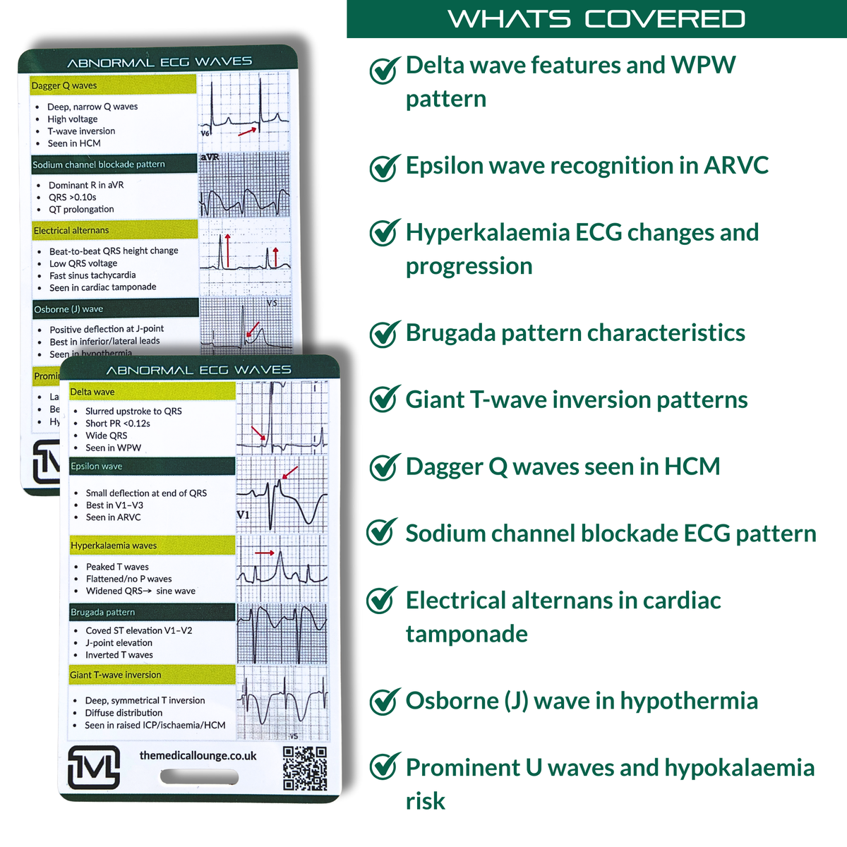 Abnormal ECG Waves Reference Card
