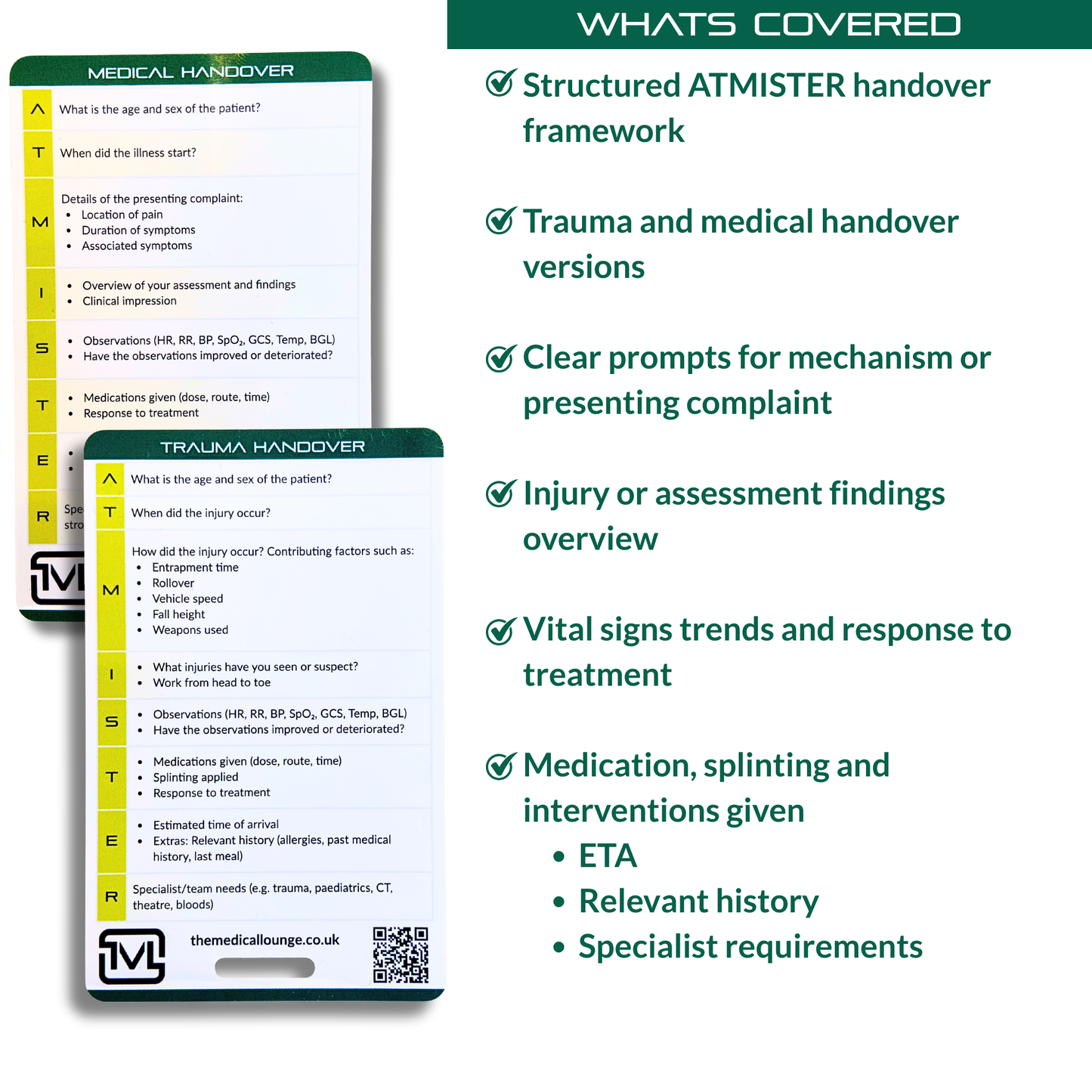 ATMIST Handover Reference Card