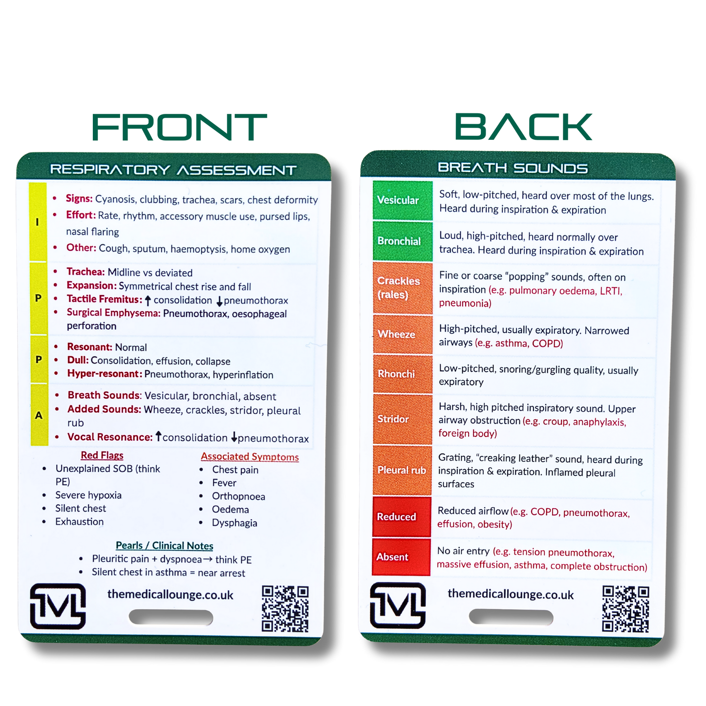 Respiratory Assessment Reference Card
