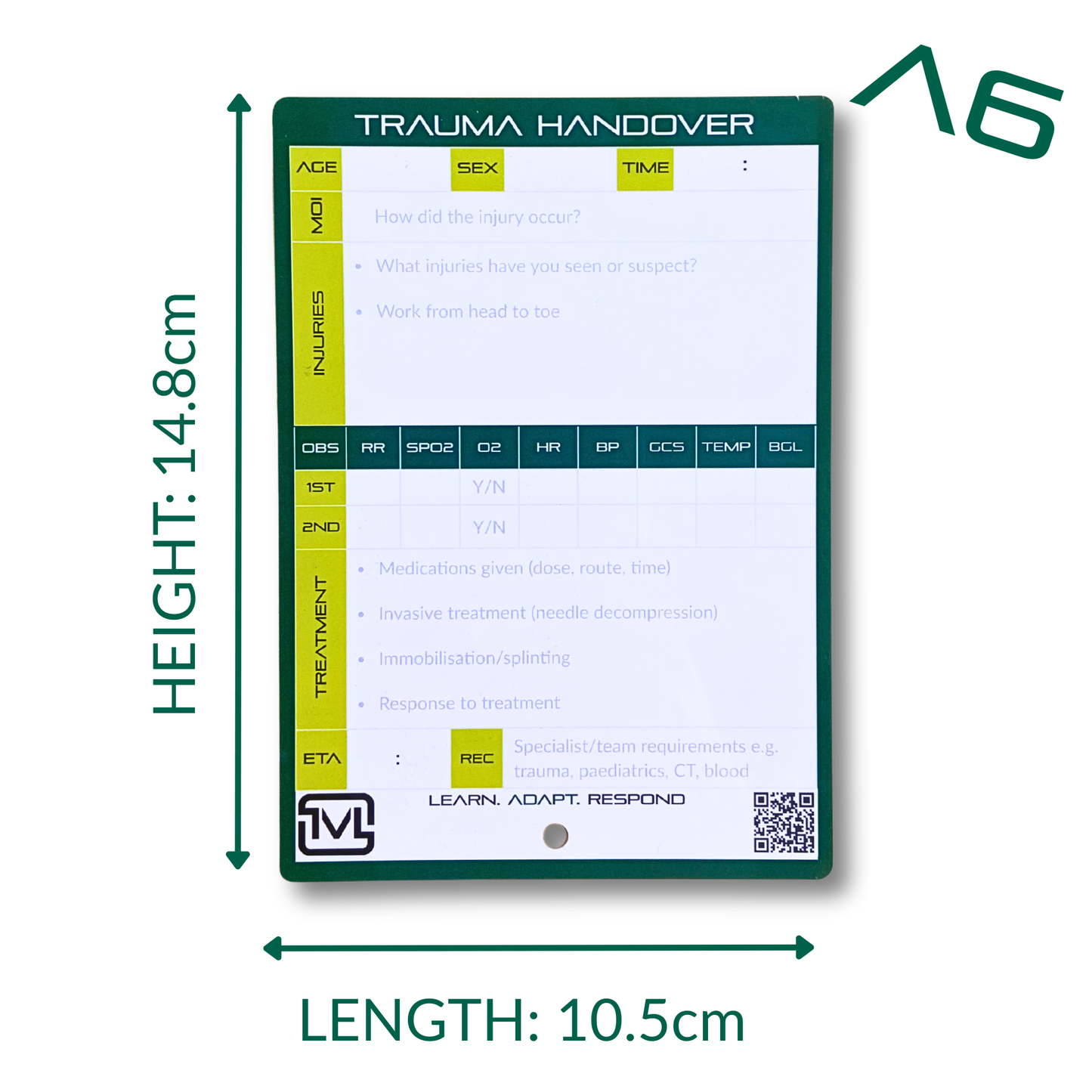 Reusable Pre-Hospital Slate Bundle – A6