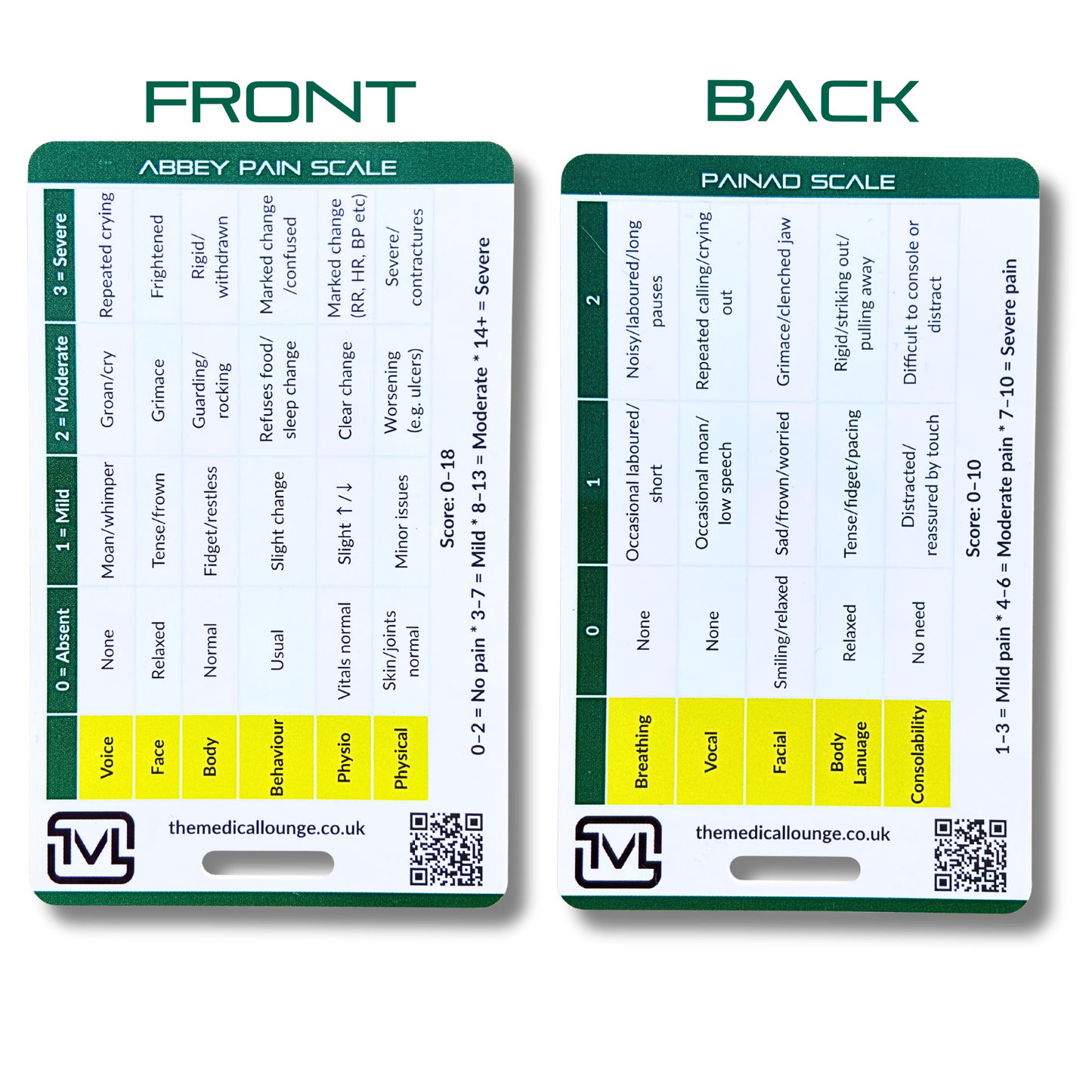 Pain Assessment Card Bundle – 3 Cards