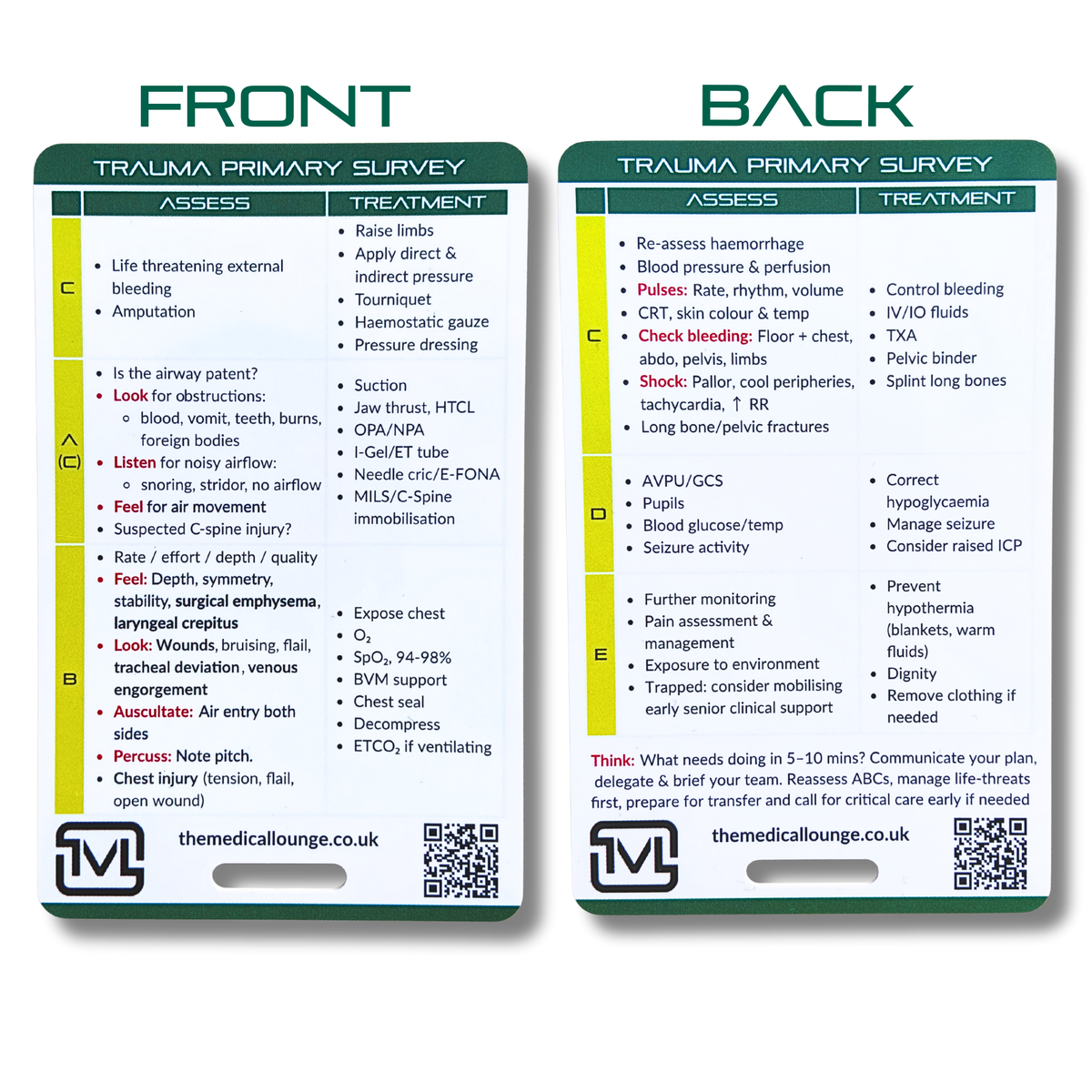 Patient Assessment Card Bundle – 6 Cards