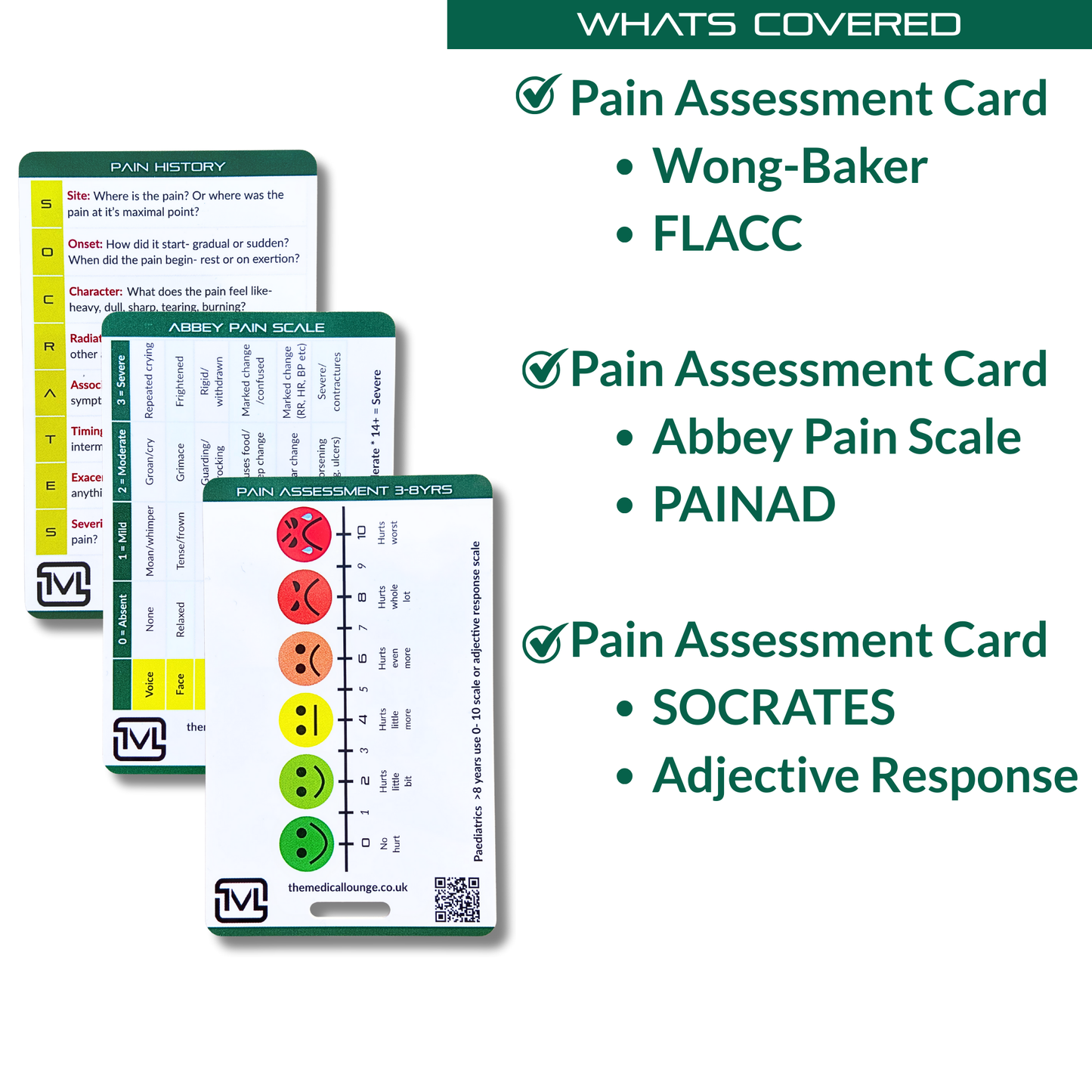 Pain Assessment Card Bundle – 3 Cards