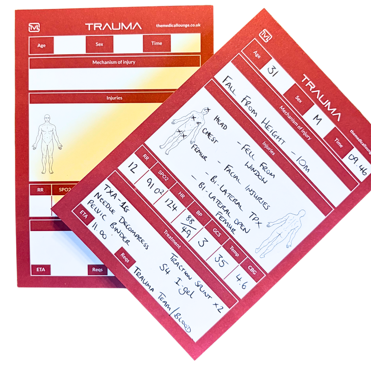 Paramedic Gift Set of 2 Handover Notepads | Trauma ATMIST & Medical SBAR Patient Report Pads | A6 Pocket Notebooks Student Paramedic EMT