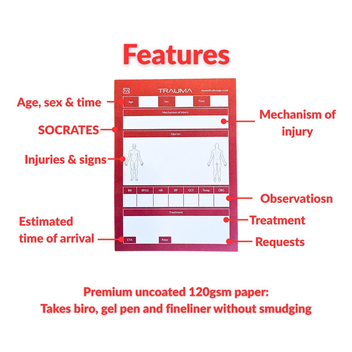 Paramedic Gift Set of 2 Handover Notepads | Trauma ATMIST & Medical SBAR Patient Report Pads | A6 Pocket Notebooks Student Paramedic EMT