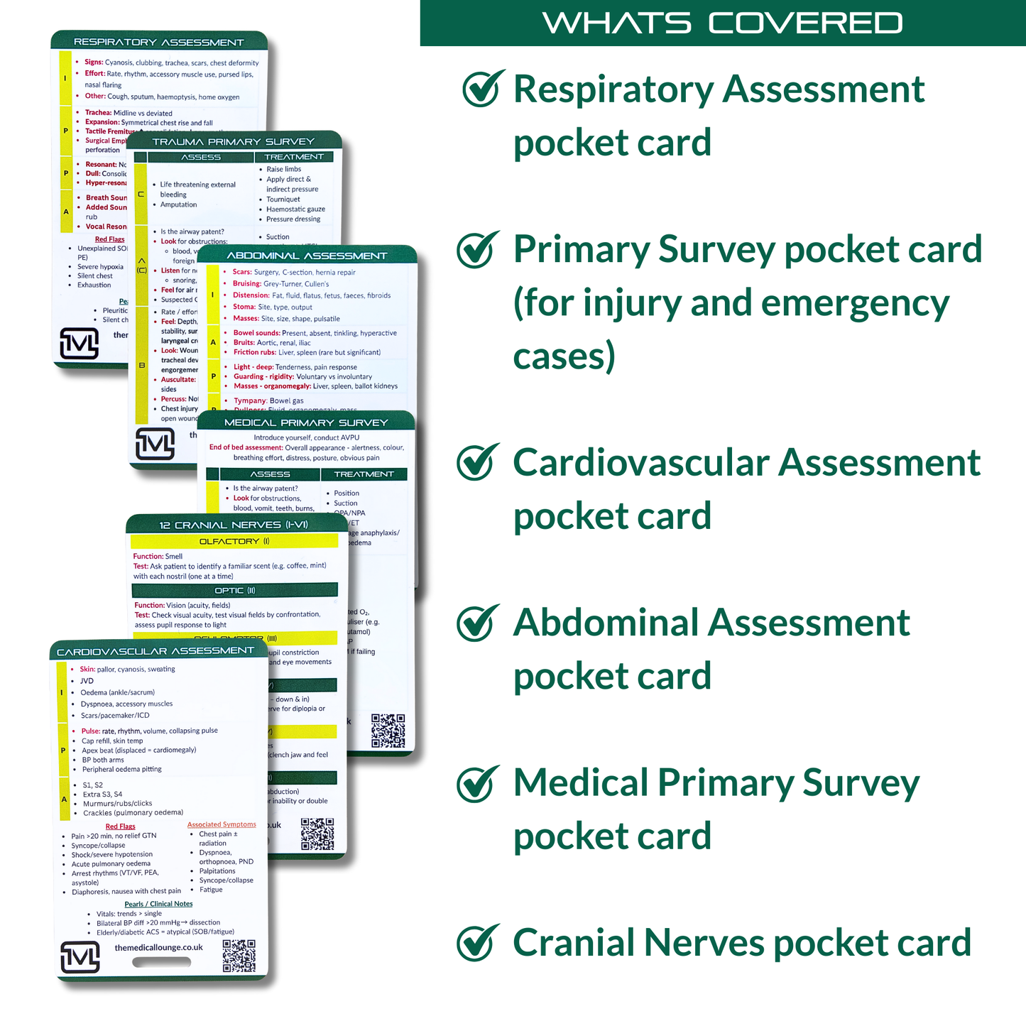 Patient Assessment Card Bundle – 6 Cards