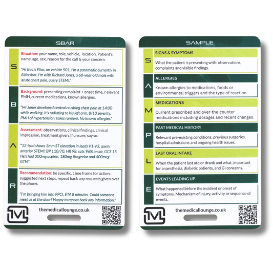 SBAR & SAMPLE Reference Card